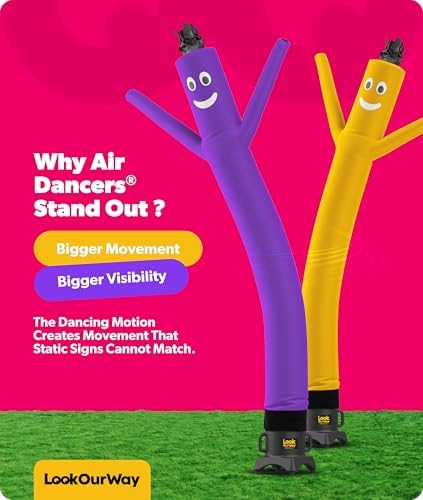 LookOurWay Air Dancers Inflatable Tube Man Attachment - 10 Feet Tall Wacky Waving Inflatable Dancing Tube Guy for Business Promotion - Blower Not Included - Purple - Image 4