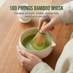 5 Pcs Matcha Whisk Set,Matcha Set Whisk and Bowl,Matcha Whisk Chasen,Japanese Complete Matcha Making Kit,Bowl with Spout,Bamboo 100 Prongs,Stainless Strainer,Home Tea Gift for Adults (matcha green) - Image 4