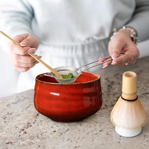 Matcha Whisk and Bowl Set – Complete Japanese Tea Tool Kit for Ceremonial Use | 5-Piece Maatcha Maker Includes Scoop, Chasen, Sifter, Ceramic Cup, Bamboo Accessories for Brewing Green Tea at Home - Image 2