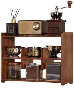 Coffee Cup Holder for Countertop Walnut Wood Coffee Mugs Holder for Kitchen Mug Display Rack (3-Tier Walnut wood B) by KAOTGOT