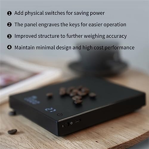 Black Basic+ Electronic Coffee Scale Built-in Auto Timer Digital Espresso Smart Kitchen 2kg - Image 5