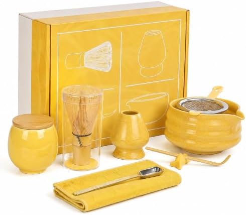 Ceramic Matcha Bowl Set with Bamboo Whisk, Japanese Tea Ceremony Gift by Unknown