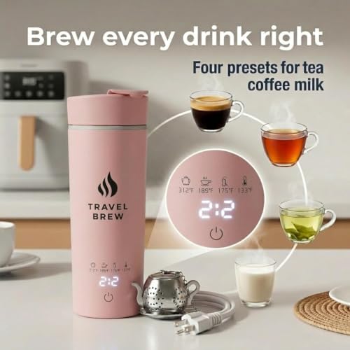 Travel Tea Kettle With Tea Infuser - 500ml with Auto Shut Off Protection - Image 2