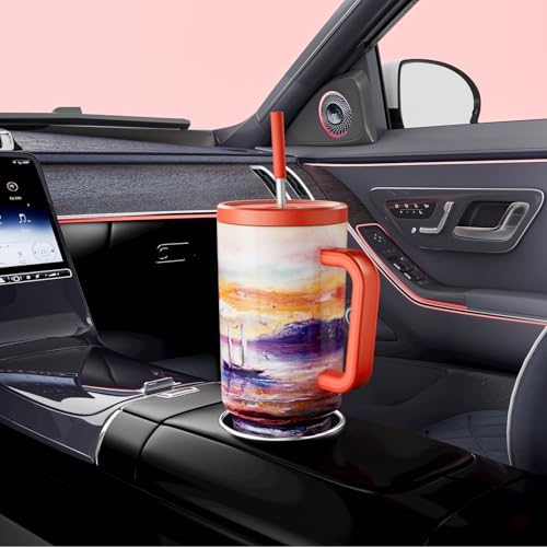 Meoky 40 oz Tumbler with Handle and Straw: Stainless Steel Insulated Tumbler with Lid and Straw - 100% Leak Proof Tumbler for Car Cup Holders - Travelers Commuters Workers, Sailboat - Image 5