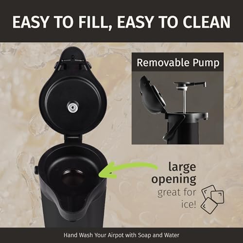 Airpot Coffee Carafe Dispenser with Pump Black 12 Hours Hot Water Retention - Image 6