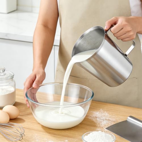 Stainless Steel Metal Measuring Cup w/Handle for Liquid,48&16oz - Image 7