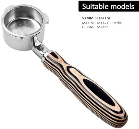 Coffee Bottomless Portafilter, Compatible For IKAPE,Colored Wooden Handle 51mm / 54mm / 58mm(51MM-Gulisso) - Image 2