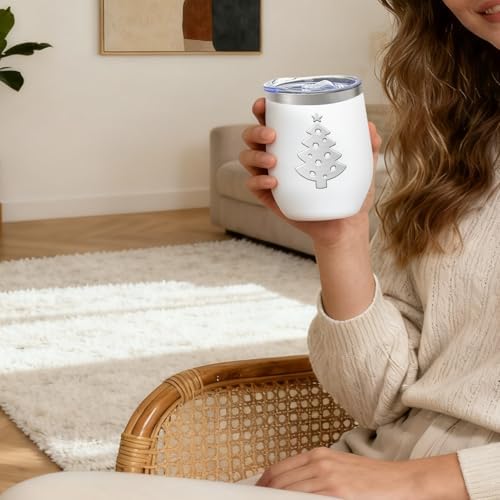 YOUKE OLA 18 Pack Stainless Steel Powder Coated Wine Tumbler with Ceramic Lining, Double-Wall Vacuum Insulated Travel Coffee Mug with Lids for Laser Engrave, DIY Gift, 12oz White - Image 7