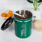 38oz / 22oz Coffee Canister – Airtight Stainless Steel Storage Container with Date Tracker & Scoop, Sealed Jar for Grounds, Beans, Tea, Flour, Cereal, and Sugar (Green Vibes, 22OZ) - Image 3