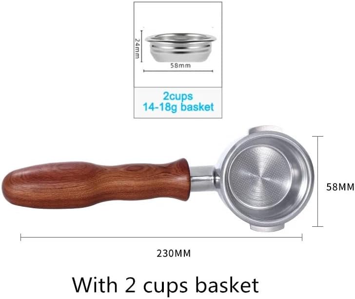 58MM Bottomless Filter Portafilter,Compatibility E61 brewing head, with 1/2/4 cups basket(Type o) - Image 2