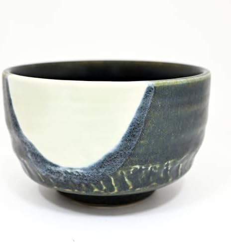 Urban Tokyo Authentic Minoware Porcelain Matcha Bowl Chawan 4.75" Diameter Handmade in Japan, Traditional Mino-Yaki Ceramic Tea Ceremony Bowl, Reactive Glaze Designs (Tsukino Moonlit Night) - Image 3