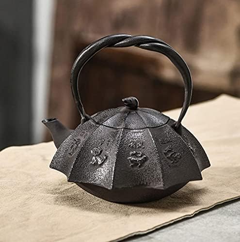 BERTY·PUYI Tea Kettle, Cast Iron Teapot, Tea Kettle with Removable Stainless Steel Infuser Internal Enamel Iron Teapots, Stovetop Tea Kettle for Kitchen Teahouses - Image 3