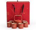 Chinese Porcelain Wedding Tea Cup Teapot Set, Ceramic Tea Set for Wedding Party Housewarming Home Decoration (1 teapot 6 tea cups+ gift package) by Unknown