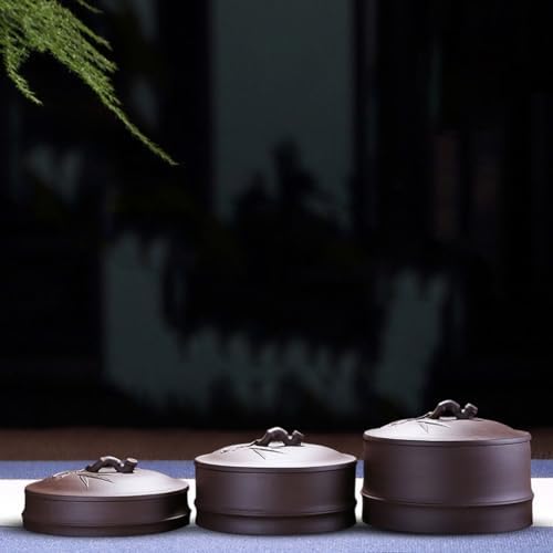 Purple Clay Tea Canister Jar - Large, Airtight, Snap Closure - Perfect for Spices, Tea, Coffee Beans - Elegant Modern Style - Image 7