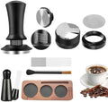 8 PCS Espresso Accessories with Wooden Storage Box, Espresso Tool Kit with Espresso Tamping Station, Distributor, Stirrer, Dosing Funnel, Needle Distributor, Puck Screen (54mm) by Unknown