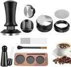 8 PCS Espresso Accessories with Wooden Storage Box, Espresso Tool Kit with Espresso Tamping Station, Distributor, Stirrer, Dosing Funnel, Needle Distributor, Puck Screen (54mm) by Unknown