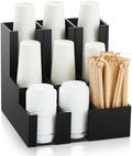 CroBlissful 9 Compartment Pine Wood Vertical Coffee Cup and Lid Dispenser by CroBlissful