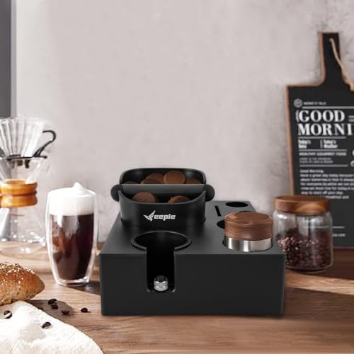 Espresso Knock Box Coffee Station Organizer with Particle Bucket Black - Image 6