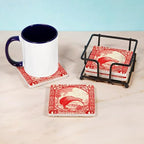 CafePress Antique 1935 New Zealand Kiwi Bird Postage Stamp T Tumbled Stone - Set of 4 Coasters Set of 4 w/holder - Image 3
