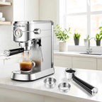 51mm Stainless Steel Portafilter Set for CASABREWS CM5418, 5418 PRO, 3700 Essential/3700Pro and Gevi Espresso Machines, 3 Ears Portafilter with 2 Pressurized Stainless Steel Filter Baskets - Image 7