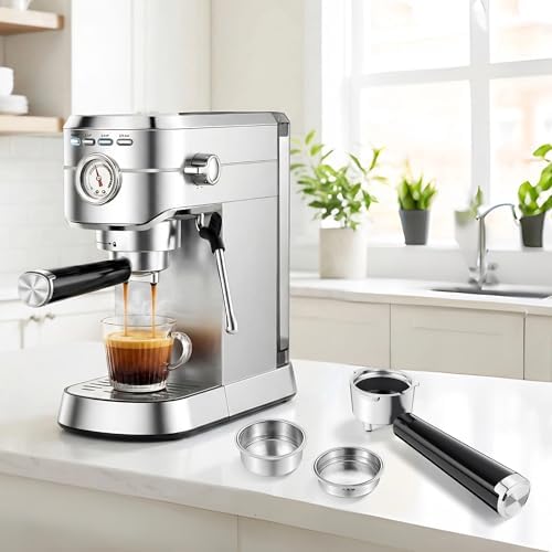 51mm Stainless Steel Portafilter Set for CASABREWS CM5418, 5418 PRO, 3700 Essential/3700Pro and Gevi Espresso Machines, 3 Ears Portafilter with 2 Pressurized Stainless Steel Filter Baskets - Image 7