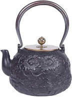 Old Dutch Cast Iron Teapot, Enamel Craft Tetsubin Japanese Cast Iron Tea Kettle, Enamel-Coated Interior 1200 ML by MGEMJMJ