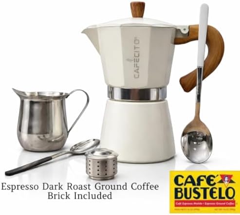 Cuban Coffee Starter Kit - The Cafecito Ritual System | 6-Cup Moka Pot (Cafetera Cubana) with Espuma Tools, Removable Anti-Splash Valve & Espresso Coffee (Crema) - Image 2