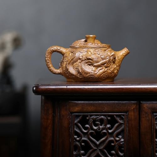 Tea Kettle Creative Chinese Hand-Carved Dragon Teapot Tea Art Retro Tea Maker Ceramic Tea Infuser - Image 7