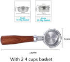 58MM Bottomless Filter Portafilter,Compatibility E61 brewing head, with 1/2/4 cups basket(Type j) - Image 2