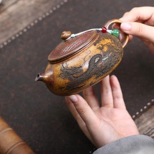 Tea Kettle Chinese Purple Clay Pot Handmade Raw Ore Firewood-fired Teapot Ceramic Tea Infuser - Image 4