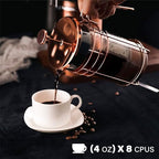 French Press, 34 Ounce (1000ml) Coffee Maker, Glass Rose Gold Coffee Press, Heat Resistant Borosilicate Glass Tea Maker and 3 layers Filter Coffee Pot for Camping Travel Gifts - Image 4