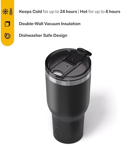 RTIC 40oz Essential Tumbler with Lid, Ceramic Lined, Black - Image 2