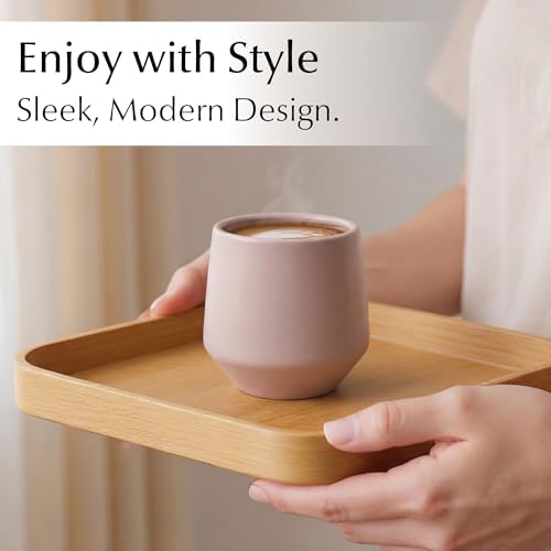 MIAMIO - Espresso Cups Set of 4 / Mug, Ceramic (3oz) - Luxe (Cream Rose) - Image 2