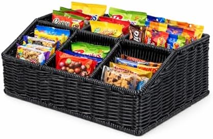 Snack Organizer for Countertop, snack basket, Food storage box, 5 Compartment Containers, Pantry Organizer for Chips, Popcorn, Candy, Pretzels by Unknown