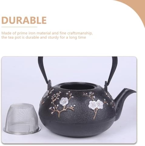 Zerodeko Cast Iron Teapot Tetsubin with Infuser Small Vintage Iron Tea Pot for Tearoom Use Desktop Teapot Decor Traditional Japanese-style Tea Kettle - Image 5