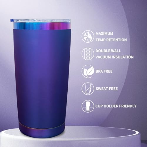 20 oz Tumbler Bulk Stainless Steel Tumblers with Lids and Straws Aurora - Image 3