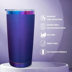 20 oz Tumbler Bulk Stainless Steel Tumblers with Lids and Straws Aurora - Image 3