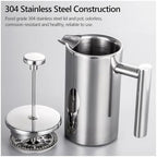 Double Walled Stainless Steel French Press Coffee Pot - Image 2