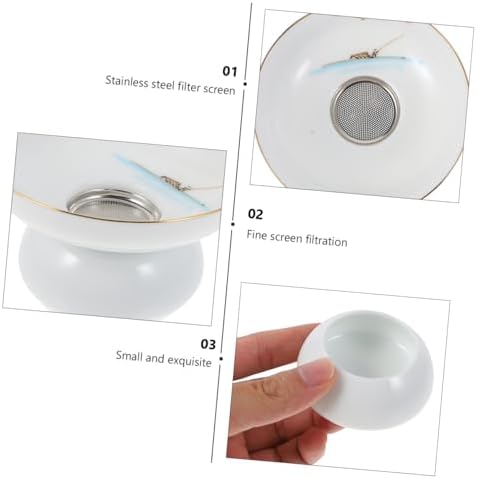 Ceramic Tea Infuser with Stand Holder for Home Office Tea Filtering - Image 3