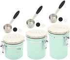 TANIQIACA Mint Green Coffee Canister, Food-Grade Stainless Steel Airtight Container with Scoop for Storing Coffee, Tea and Nuts(1.5L) by TANIQIACA