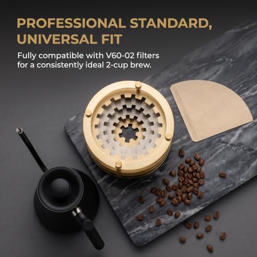 Titanium V60 Coffee Dripper, Pour Over Coffee Dripper, Portable Reusable Cone, Detachable Structure, 2-Cup Capacity, for Travel, Camping, Gift - Image 4