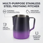 banapoy Stainless Steel Coffee Milk Frothing Pitcher, 450ml (Gradient - Image 2
