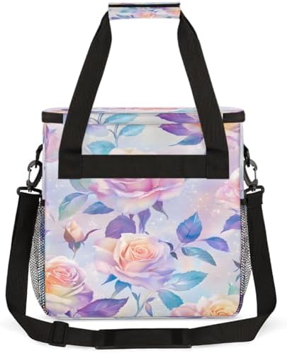 Pink Roses Coffee Maker Carring Bag Travel Carrying Storage Tote Bag Compatible with Keurig K-Mini or K-Mini Plus Portable Single Serve Coffee Brewer Case with Pockets for K-cup Pods - Image 5