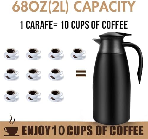 68oz Coffee Carafe Insulated, Thermal Coffee Carafe for Keeping Hot, 2 Pack - Image 3