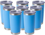 HASLE OUTFITTERS 20oz Stainless Steel Tumblers Bulk, Insulated Travel Cup with Lid, Double Wall Vacuum Coffee Mug for Cold & Hot Drinks 8 Pack, Royal Blue by HASLEOUTFITTERS