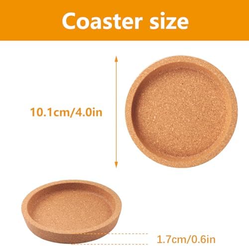 15 Pcs Cork Coasters with Lip,Protect Your Table from Beverage Leak-Proof Cork Cup Holder,Non-Slip,Absorbent and Reusable Coasters for Drinks,Suitable for use with Most Types of Mugs (Pack of 4) - Image 2