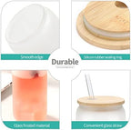 WHEATHUSK 12 Pack Sublimation Glass Cups Frosted 16oz Blanks Beer Can Borosilicate Glasses Tumbler with Bamboo Lids and Straws for Beer, Juice, Soda, Iced Coffee, Drinks - Image 5