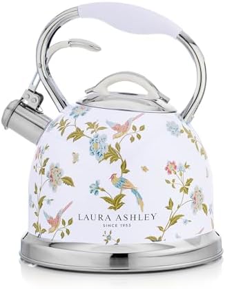 Laura Ashley Elveden White Whistling Tea Kettle Stovetop,Tea Pot for Stove by Unknown