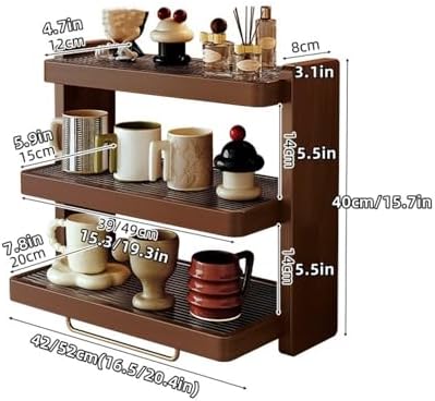 Coffee Mug Holder Rack, 3-Tier Countertop Display Shelf, Solid Wood Desktop Storage for Kitchen, Dining Room, Coffee Bar - Image 2