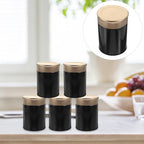 6pcs Compact Black Metal Tea Tins with Lids Airtight Loose Leaf Tea Storage Canisters for Kitchen and Travel Use - Image 7